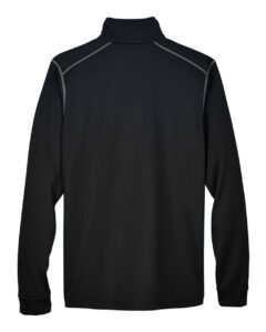 Devon & Jones DG796 Men’s Newbury Colorblock Mélange Fleece Full-Zip jacket – Black Heather/ Dark Grey Heather (back)