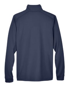Devon & Jones DG796 Men’s Newbury Colorblock Mélange Fleece Full-Zip jacket – Navy/ Navy Heather (back)