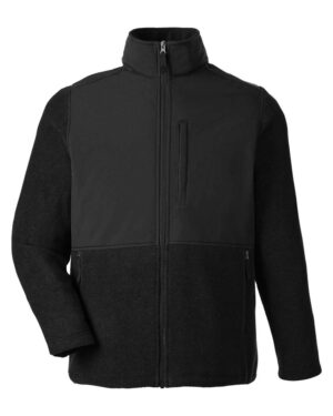 CORE365 CE890 Men’s Journey Summit Hybrid Full-Zip – Black/ Black