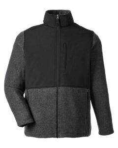CORE365 CE890 Men’s Journey Summit Hybrid Full-Zip – Heather Charcoal/ Black