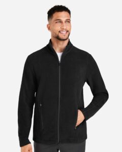 Devon & Jones DG730 Men’s CrownLux Performance® Fleece Full-Zip Jacket – Black (on model)