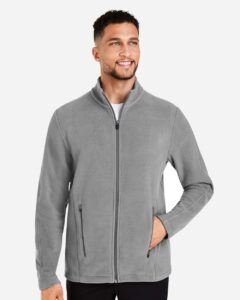 Devon & Jones DG730 Men’s CrownLux Performance® Fleece Full-Zip Jacket – Graphite (on model)