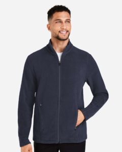 Devon & Jones DG730 Men’s CrownLux Performance® Fleece Full-Zip Jacket – Navy (on model)