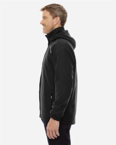 CORE365 88189T Men’s Tall Brisk Insulated Jacket – Black (on model side)