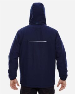 CORE365 88189T Men’s Tall Brisk Insulated Jacket – Classic Navy (on model back)