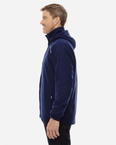 CORE365 88189T Men’s Tall Brisk Insulated Jacket – Classic Navy (on model side)