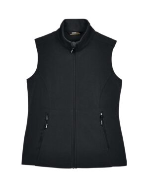 CORE365 CE701W Women’s Cruise Two-Layer Fleece Bonded Soft Shell Vest – Black