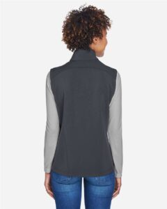CORE365 CE701W Women’s Cruise Two-Layer Fleece Bonded Soft Shell Vest – Carbon (on model back)