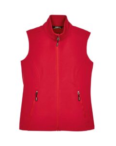 CORE365 CE701W Women’s Cruise Two-Layer Fleece Bonded Soft Shell Vest – Classic Red