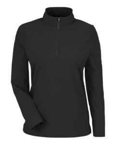 Devon & Jones DG410W Women’s CrownLux Performance® Windsor Welded Quarter-Zip Pullover – Black