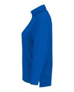 Devon & Jones DG410W Women’s CrownLux Performance® Windsor Welded Quarter-Zip Pullover – French Blue (side)