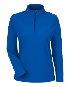 Devon & Jones DG410W Women’s CrownLux Performance® Windsor Welded Quarter-Zip Pullover – French Blue