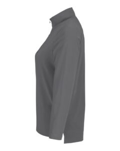 Devon & Jones DG410W Women’s CrownLux Performance® Windsor Welded Quarter-Zip Pullover – Graphite (side)