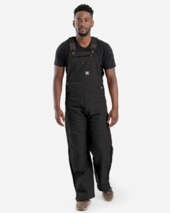 Berne Apparel B1067 Men’s Slab Unlined Duck Bib Overall – Black_34 (on model)
