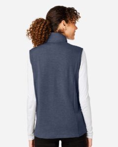 Devon & Jones DG706W Women’s New Classics® Charleston Hybrid Vest – Navy Melange/ Navy (on model back)