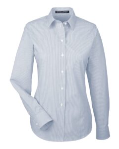 Devon & Jones DG534W Women’s Crown Collection® Striped Woven Dress Shirt – Navy/ White