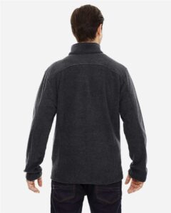CORE365 88190T Men’s Tall Journey Fleece Jacket – Heather Charcoal (on model back)