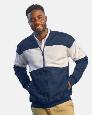 Nautica N17928 Unisex Anchor Fleece Colorblocked Bomber Jacket