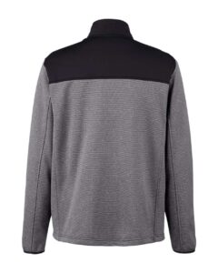 CORE365 CE74 Men’s Venture Heathered Stripe Hybrid Jacket – Black/ White (back)