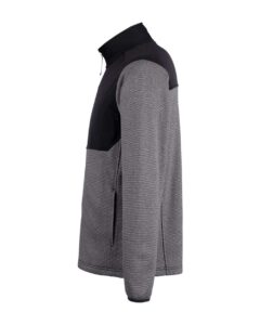 CORE365 CE74 Men’s Venture Heathered Stripe Hybrid Jacket – Black/ White (side)