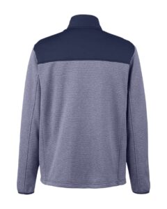 CORE365 CE74 Men’s Venture Heathered Stripe Hybrid Jacket – Classic Navy/ White (back)