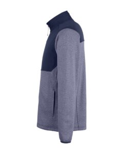 CORE365 CE74 Men’s Venture Heathered Stripe Hybrid Jacket – Classic Navy/ White (side)