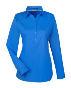 Devon & Jones DP610W Women’s Perfect Fit™ Half-Placket Tunic Dress Shirt – French Blue