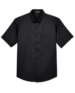 CORE365 88194T Men’s Tall Optimum Short Sleeve Twill Dress Shirt – Black