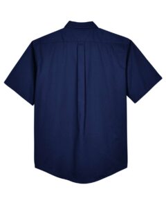 CORE365 88194T Men’s Tall Optimum Short Sleeve Twill Dress Shirt – Classic Navy (back)