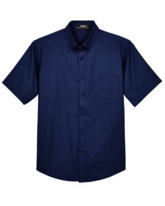 CORE365 88194T Men’s Tall Optimum Short Sleeve Twill Dress Shirt – Classic Navy