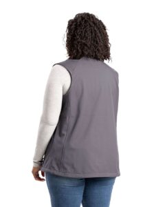 Berne Apparel WVS303 Women’s Highland Soft Shell Vest – Grey (on model back)