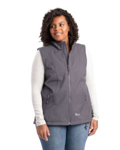 Berne Apparel WVS303 Women’s Highland Soft Shell Vest – Grey (on model)