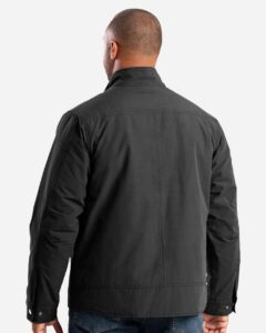 Berne Apparel J387 Men’s Highland Quilt-Lined Micro-Duck Jacket – Black (on model back)