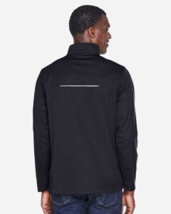 CORE365 CE708T Men’s Tall Techno Lite Three-Layer Knit Tech-Shell – Black (on model back)