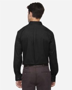 CORE365 88193T Men’s Tall Operate Twill Dress Shirt – Black (on model back)