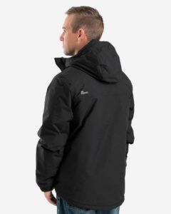 Berne Apparel RJ27 Men’s Coastline Waterproof Storm Jacket – Black (on model back)