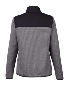 CORE365 CE74W Women’s Venture Heathered Stripe Hybrid Jacket – Black/ White (back)