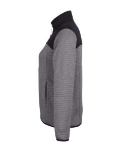 CORE365 CE74W Women’s Venture Heathered Stripe Hybrid Jacket – Black/ White (side)