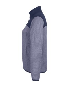 CORE365 CE74W Women’s Venture Heathered Stripe Hybrid Jacket – Classic Navy/ White (side)