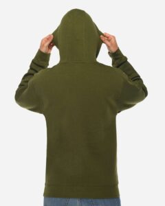Lane Seven LS14001 Unisex Premium Hoodie Sweatshirt – Army Green (on model back)