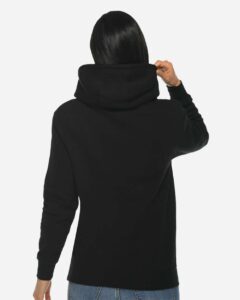 Lane Seven LS14001 Unisex Premium Hoodie Sweatshirt – Black (on model back)
