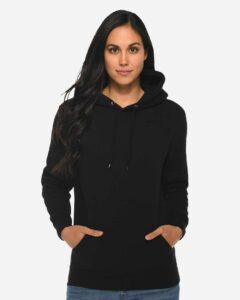 Lane Seven LS14001 Unisex Premium Hoodie Sweatshirt – Black (on model)
