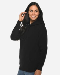Lane Seven LS14001 Unisex Premium Hoodie Sweatshirt – Black (on model side)