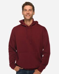 Lane Seven LS14001 Unisex Premium Hoodie Sweatshirt – Burgundy (on model)