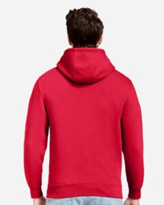 Lane Seven LS14001 Unisex Premium Hoodie Sweatshirt – Cardinal (on model back)