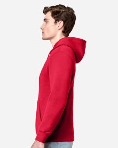 Lane Seven LS14001 Unisex Premium Hoodie Sweatshirt – Cardinal (on model side)