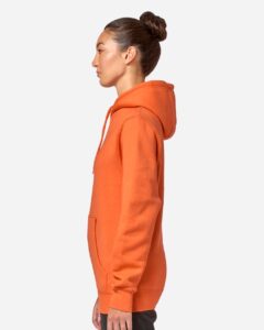 Lane Seven LS14001 Unisex Premium Hoodie Sweatshirt – Carrot (on model side)