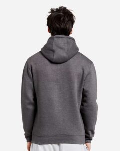 Lane Seven LS14001 Unisex Premium Hoodie Sweatshirt – Charcoal Heather (on model back)