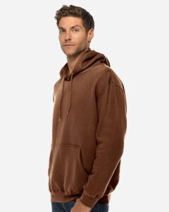 Lane Seven LS14001 Unisex Premium Hoodie Sweatshirt – Chestnut (on model side)