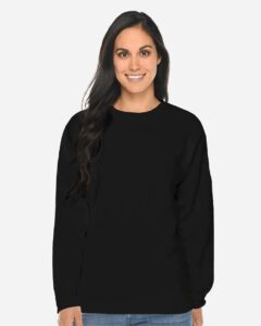 Lane Seven LS14004 Unisex Premium Crewneck Sweatshirt – Black (on model)